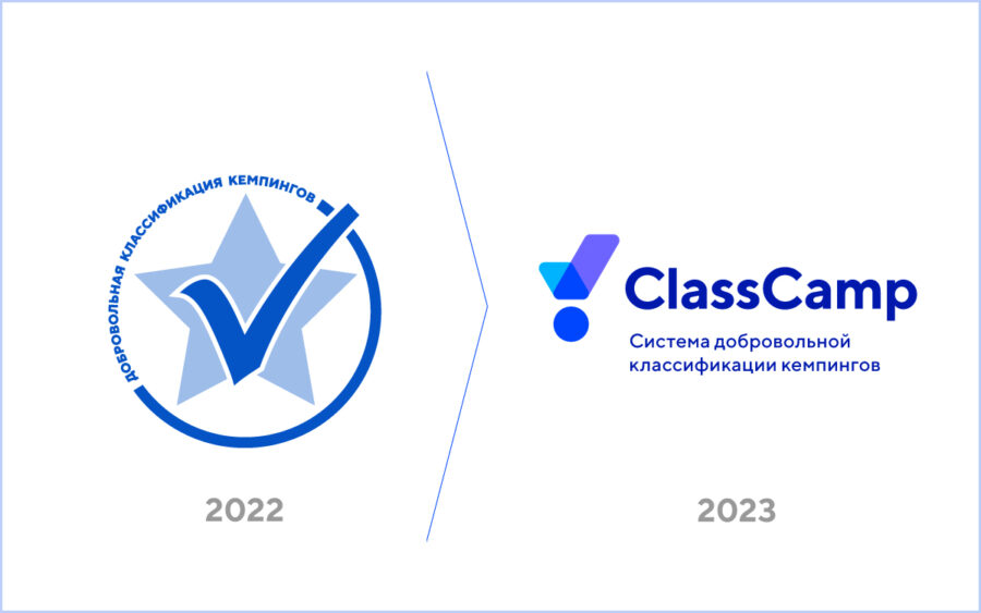 Старая и новая версии логотипа системы добровольной классификации кемпингов